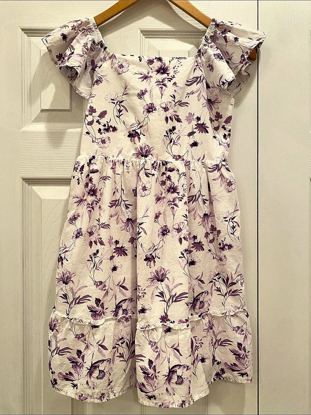 Gap Floral Ruffle Sleeve Dress Girls